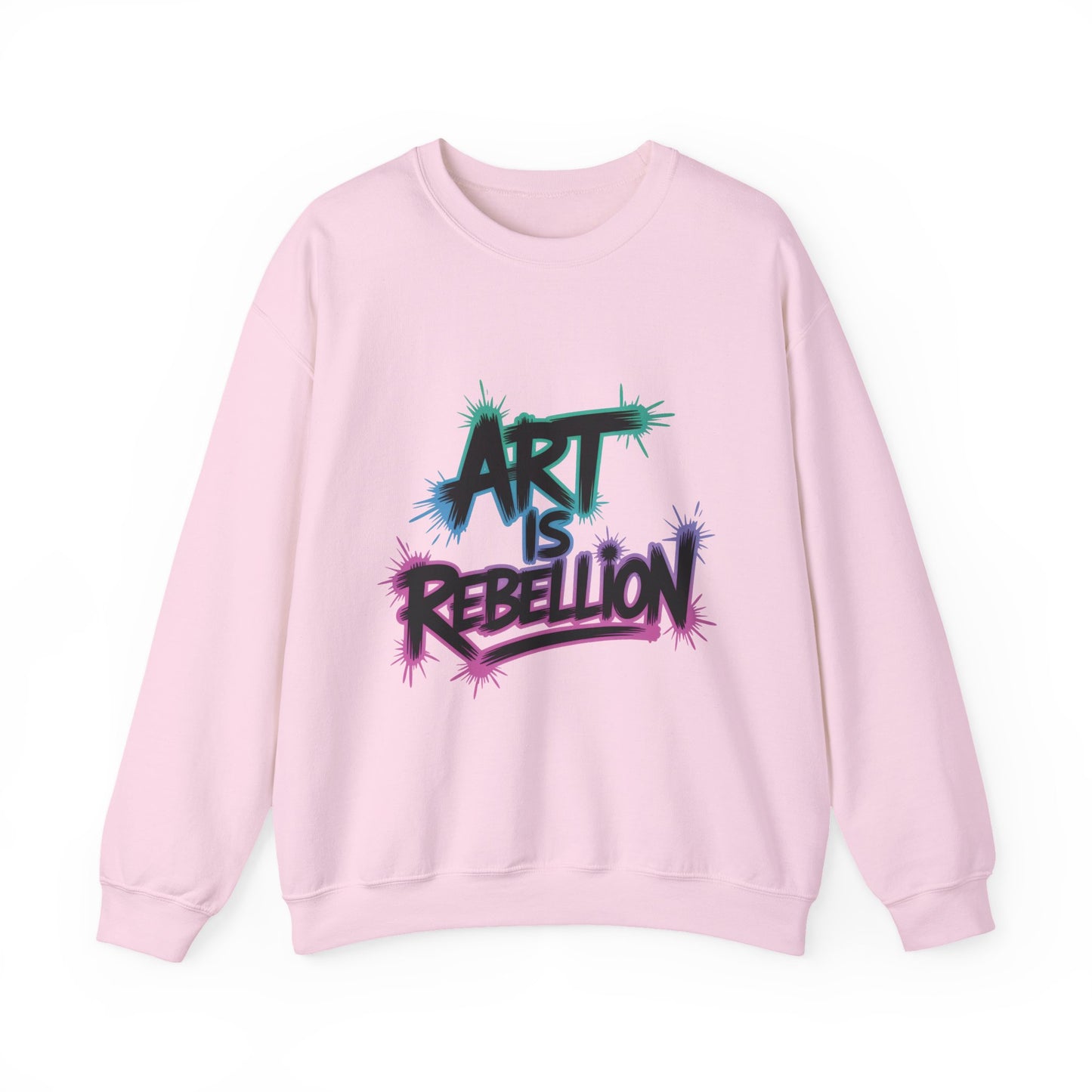 Art Is Rebellion Women's Sweatshirt, Graffiti Graphic Pullover, Bold Rebel Street Art Statement Top, Heavy Blend™ Crewneck Sweatshirt