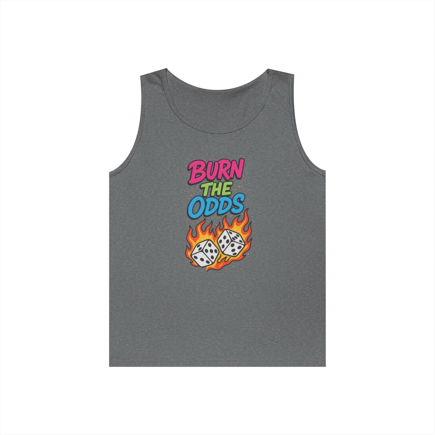 Burn the Odds Tank Top, Casual Summer Wear, Gaming Gift, Dice Design Tee, Gift for Gamers, Funny Tank, Perfect for Parties