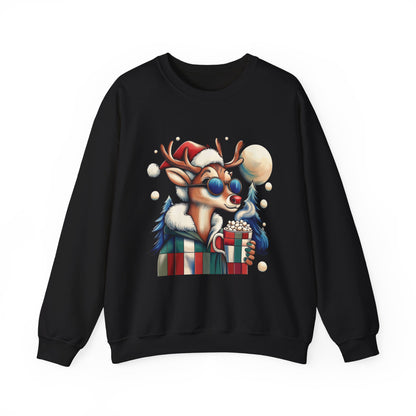 Cool Reindeer Christmas Sweatshirt, Funny Holiday Pullover for Men, Men's Heavy Blend™ Crewneck Sweatshirt