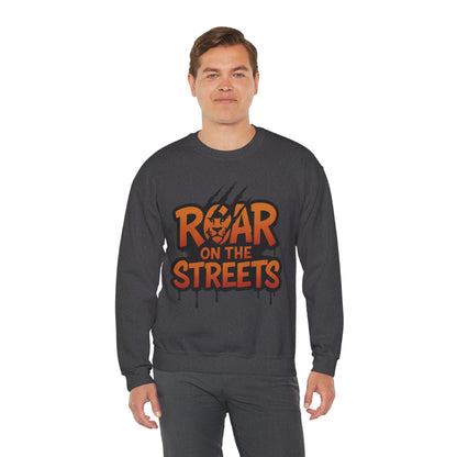 Men's Heavy Blend™ Crewneck Sweatshirt, Roar on the Streets Mens Lion Crewneck Sweatshirt