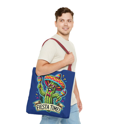 Fiesta Time Cactus Tote Bag, Funny Mexican Party Gift, Sombrero Maracas Print, Cinco de Mayo Bag, Summer Festival Tote, Beach Bag, Shopping