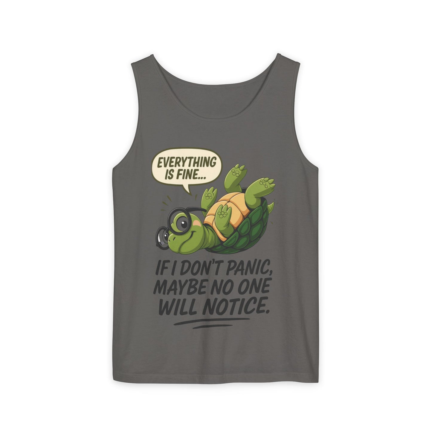 Mens Funny Turtle Graphic Tank Top, Summer Apparel, Gift for Animal Lovers, Beach Day Essentials, Mens Casual Wear, Relaxed Vibes