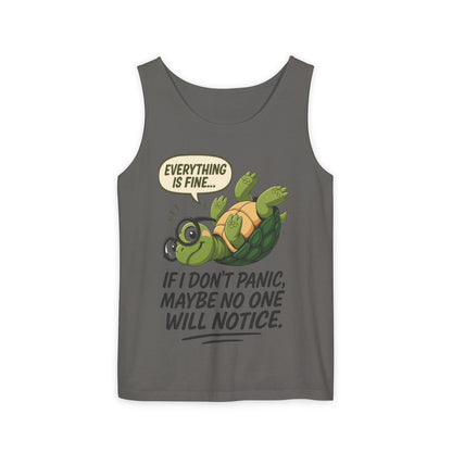 Mens Funny Turtle Graphic Tank Top, Summer Apparel, Gift for Animal Lovers, Beach Day Essentials, Mens Casual Wear, Relaxed Vibes