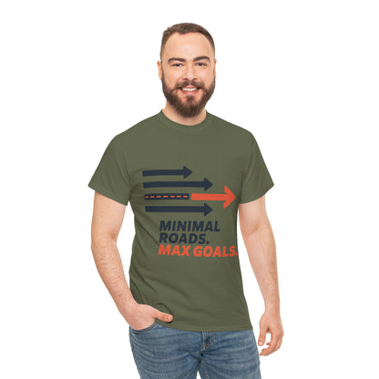 Minimal Roads Max Goals Motivational Mens T-Shirt, Urban Style Graphic Tee