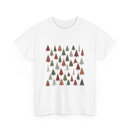 Minimal Christmas Tree T-Shirt, Boho Holiday Tee for Women