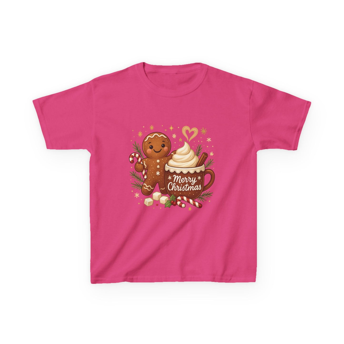 Gingerbread - Hot Cocoa Christmas Shirt for Kids, Cute Holiday Girls Tee, Kids Heavy Cotton™ Tee