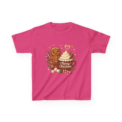 Gingerbread - Hot Cocoa Christmas Shirt for Kids, Cute Holiday Girls Tee, Kids Heavy Cotton™ Tee