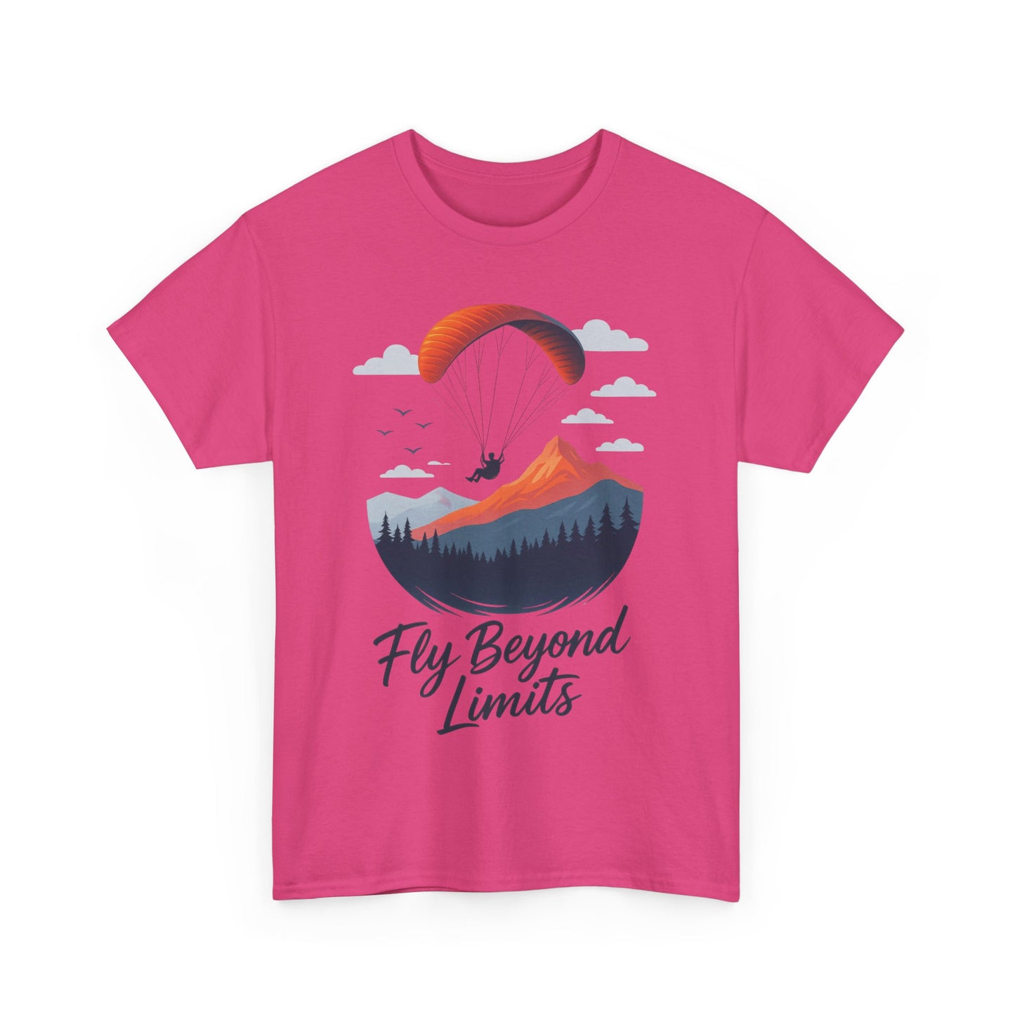 Paragliding Adventure T-Shirt, Mountain Landscape Tee, Nature Travel Lover Shirt, Outdoor Hiking Gift, Unisex Heavy Cotton Tee