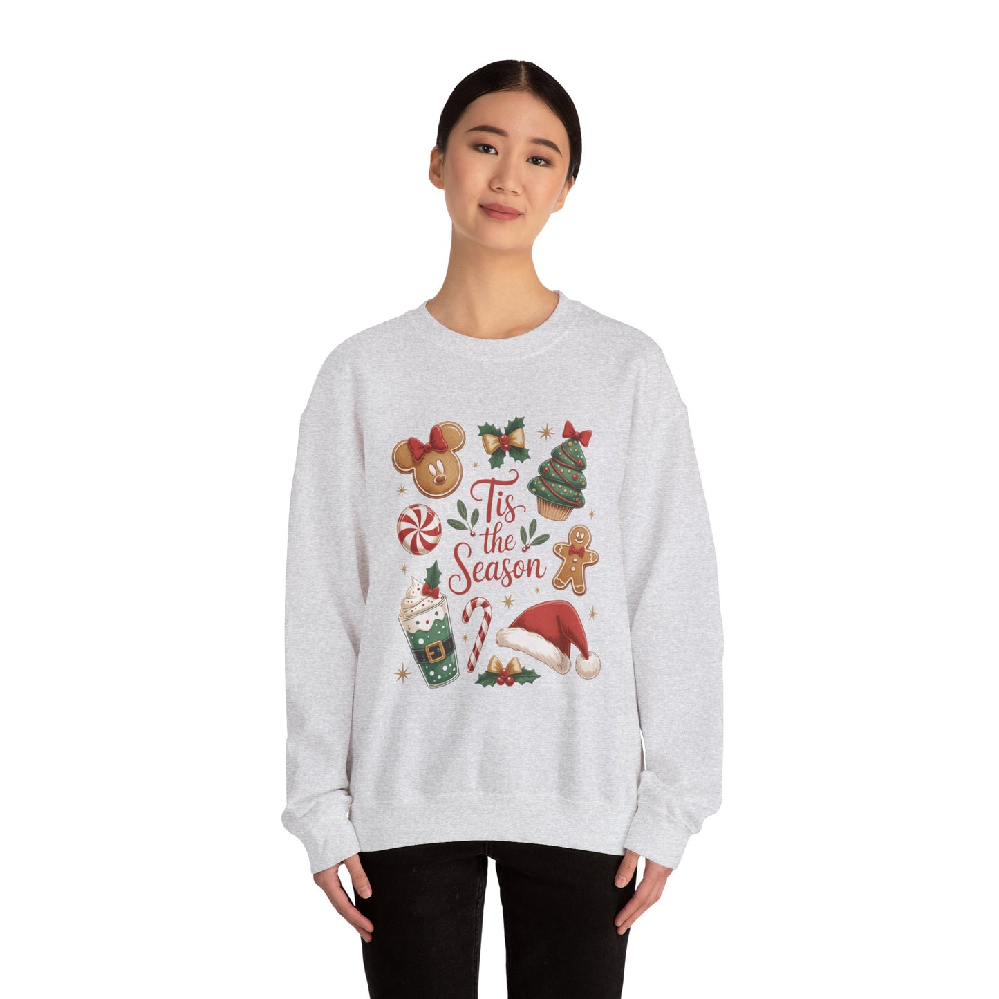 Women's Tis the Season Christmas Sweatshirt, Cozy Cookie - Cocoa Holiday Jumper, Women's Crewneck Sweatshirt