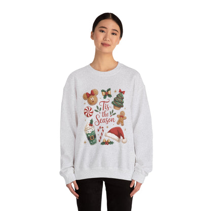 Women's Tis the Season Christmas Sweatshirt, Cozy Cookie - Cocoa Holiday Jumper, Women's Crewneck Sweatshirt