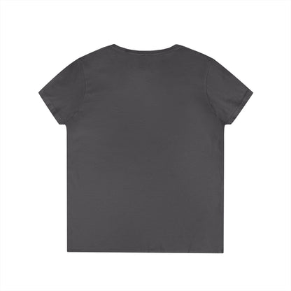 Ladies' V-Neck T-Shirt, Motivational Fitness Tee, Funny Gym Top, Funny Shopping Tee, Treadmill Runner Shirt for Her, For Sale Tee