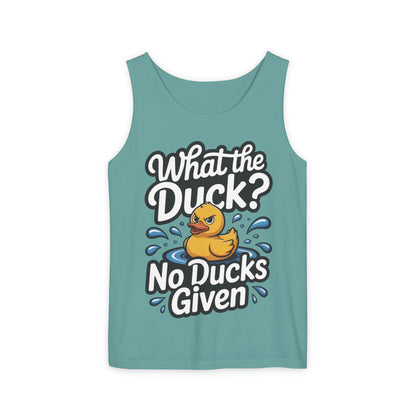 Funny Duck Tank Top for Summer - No Ducks Given Tee - What The Duck Mens T-Shirt - Sarcastic Rubber Duck Graphic, Humor Gift For Him