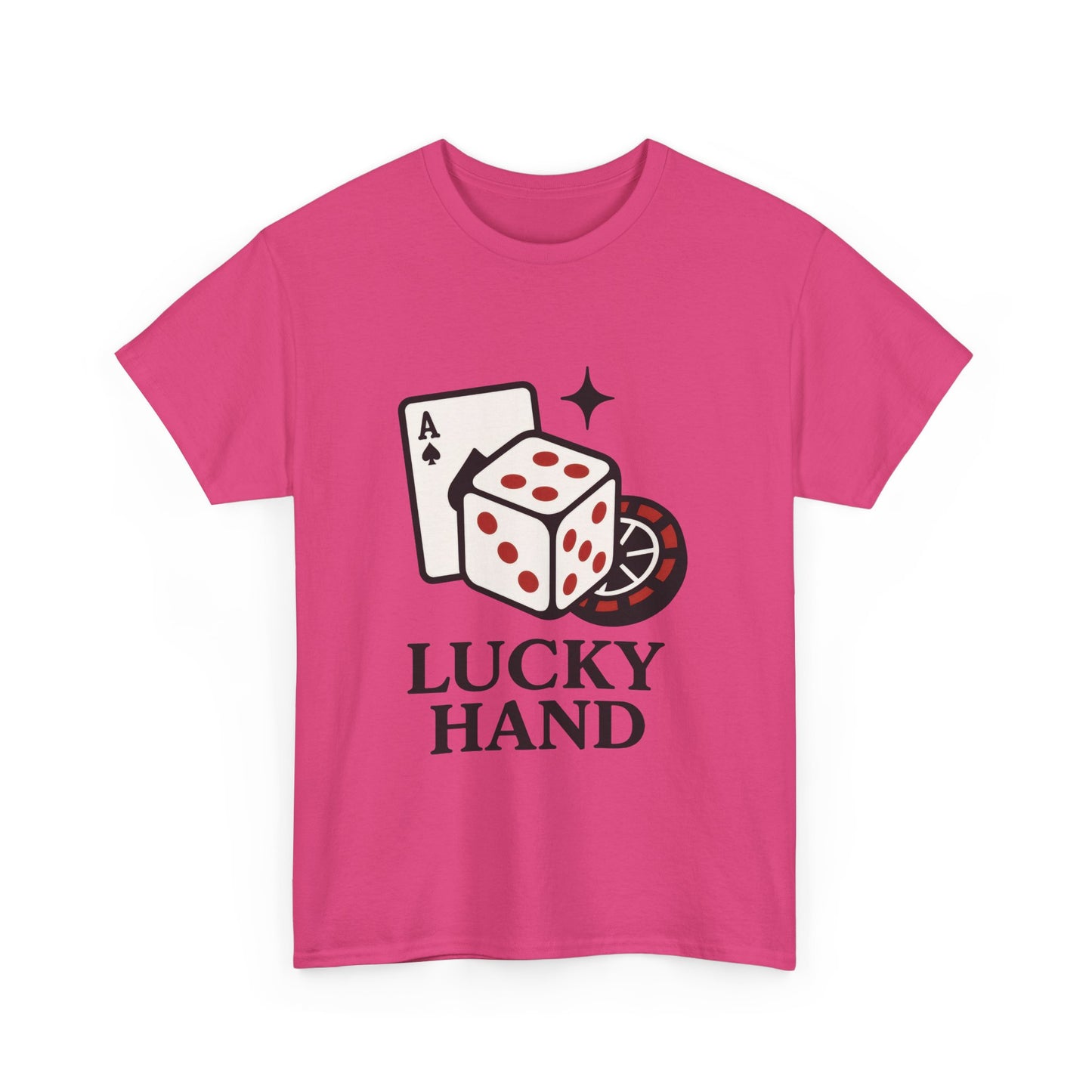 Lucky Hand Unisex Heavy Cotton Tee, Gambling Shirt, Casino Wear, Good Luck Gift, Poker T-Shirt, Casual Vintage Style