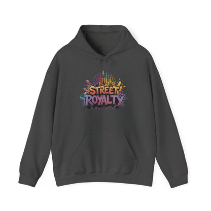 Street Royalty Women's Hoodie, Graffiti Crown Graphic Pullover, Urban Streetwear Sweatshirt for Girls