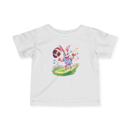 Touchdown Bunny Infant Tee - Funny Football Easter Shirt for Babies, Sporty Bunny Baby T-Shirt, Spring Gift for 6-24 Months, Easter Gift
