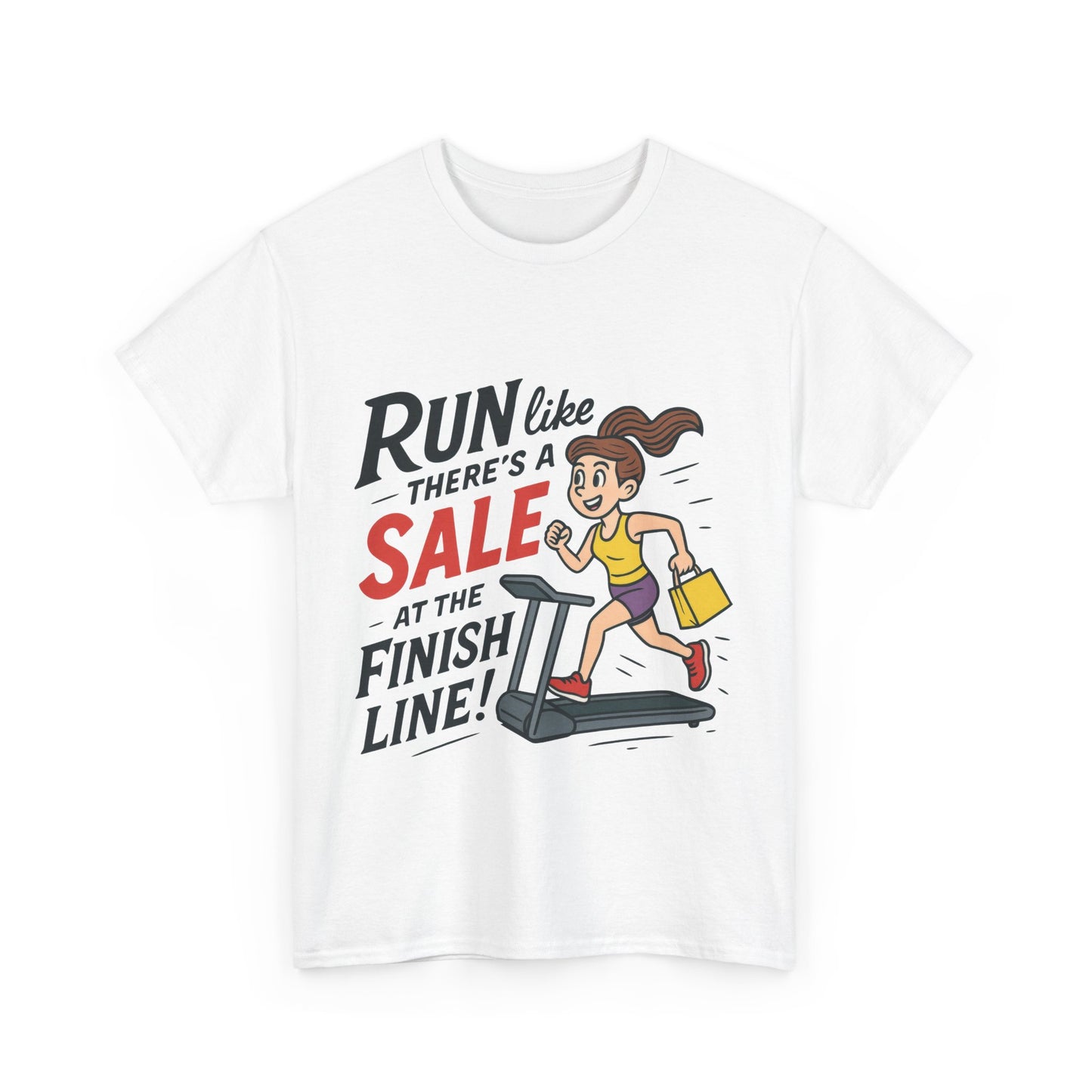 Motivational Fitness Tee, Workout Shirt, Funny Exercise Gym Top, Funny Shopping Tee, Treadmill Runner Shirt for Her,  run for sale tee