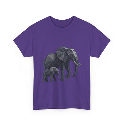 Geometric Elephant Tee - Minimalist Art Shirt, Nature Lover Gift, Animal Print T-Shirt, Unisex Cotton Tee, Eco-Friendly Wear