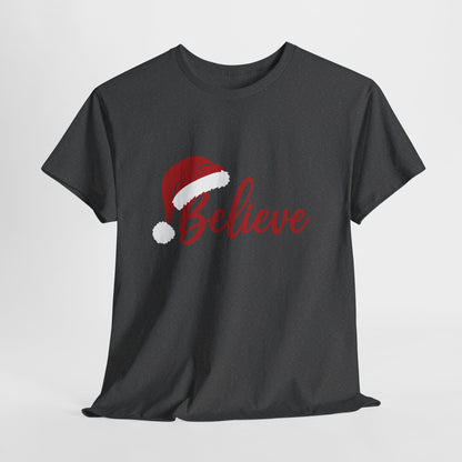 Believe Christmas Women's Shirt, Minimalist Holiday Tee