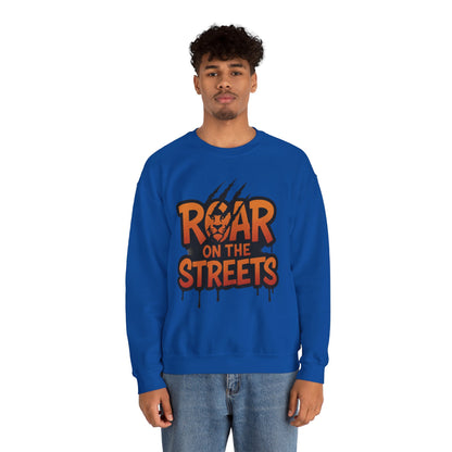 Men's Heavy Blend™ Crewneck Sweatshirt, Roar on the Streets Mens Lion Crewneck Sweatshirt