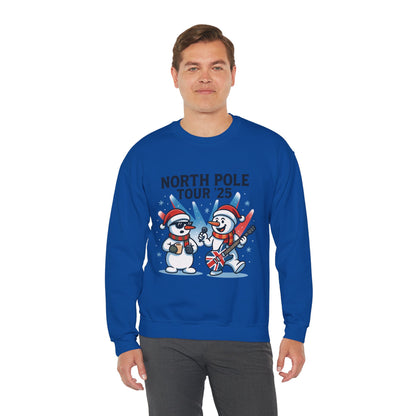 North Pole Tour 25 Men's Christmas Sweatshirt, Funny Rock Band Holiday Jumper