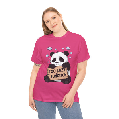 Too Lazy to Function Panda Tee, Unisex Cotton T-Shirt, Funny Shirt, Casual Wear, Gift for Sloth Lovers, Relaxed Vibe