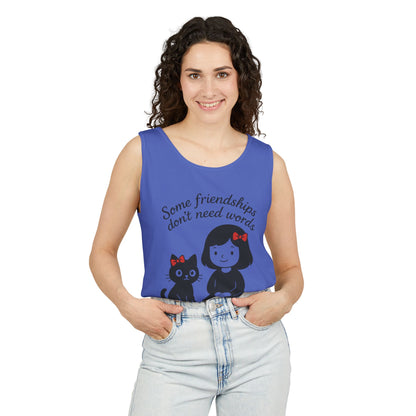 Friendship Tank Top, Cute Cat Lovers Gift, Womens Summer Apparel, Perfect for Casual Outings, Friendship Day, Cat Mom Tees