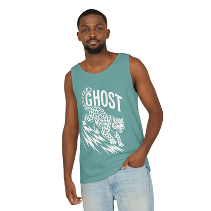Ghost Leopard Mens Tank Top, Cool Graphic Shirt for Summer, Beach Days, Festivals, Gifts, Casual Wear