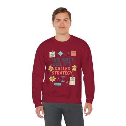 Funny Mens Strategy Sweatshirt, This Isnt OCD Its Called Strategy, Smart Planning Pullover Gift for Him, Gift for Strategists