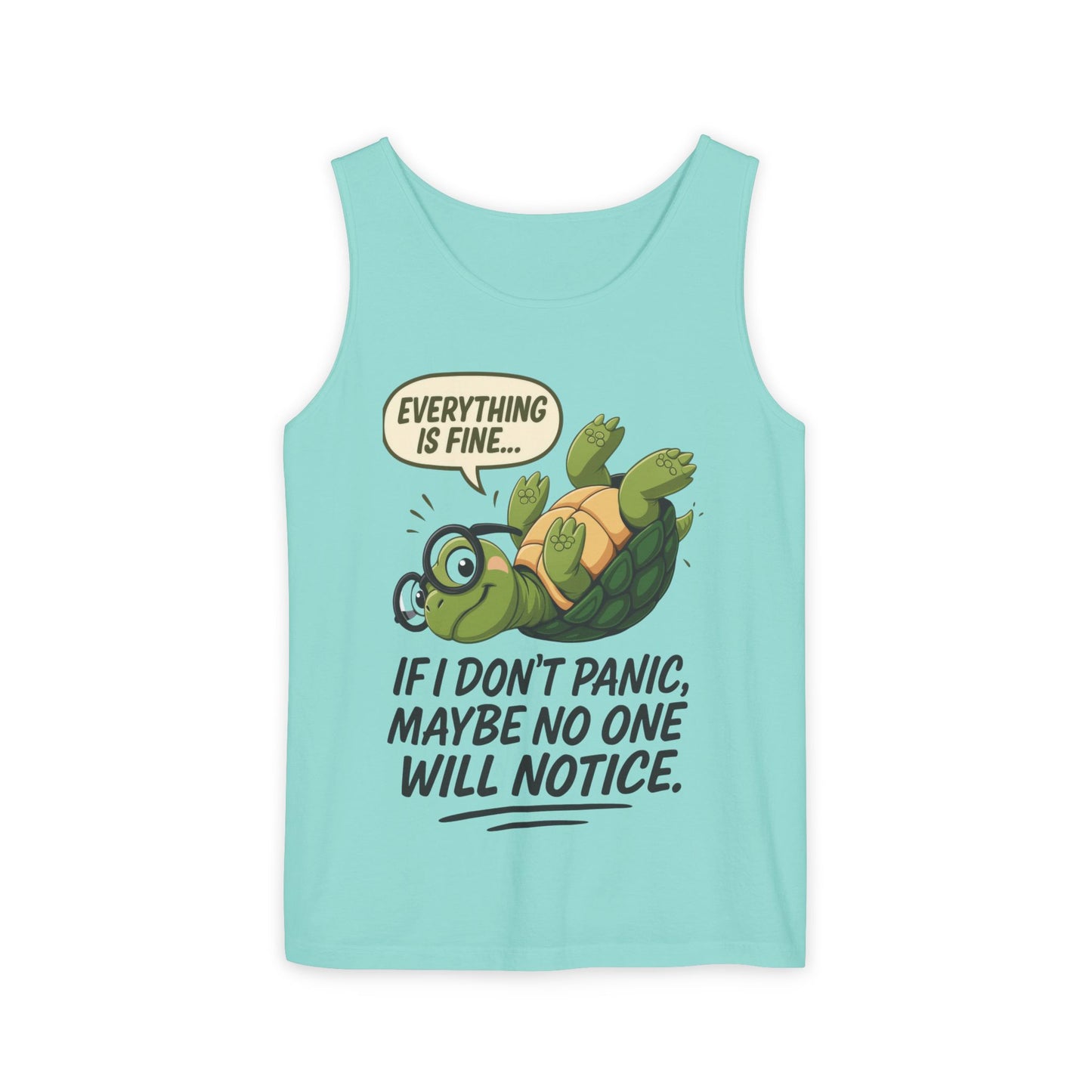 Mens Funny Turtle Graphic Tank Top, Summer Apparel, Gift for Animal Lovers, Beach Day Essentials, Mens Casual Wear, Relaxed Vibes
