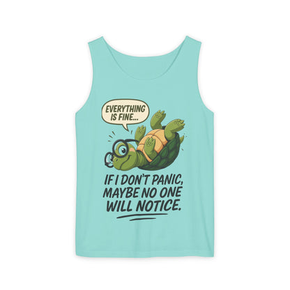 Mens Funny Turtle Graphic Tank Top, Summer Apparel, Gift for Animal Lovers, Beach Day Essentials, Mens Casual Wear, Relaxed Vibes