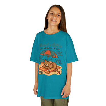 Kids Cat-Themed T-Shirt - Meowt of Office, Cute Summer Tee, Cat Lover Gift, Fun Playwear, Summer Beach Vacation Tee