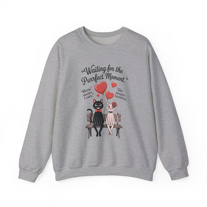 Cute Cat Lovers Womens Sweatshirt, Cozy Gift for Pet Owners, Perfect for Valentine's Day, Animal Lover Apparel, Relaxed Love Sweatshirt