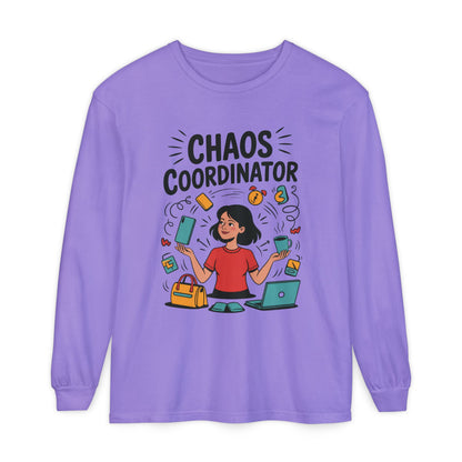 Chaos Coordinator Women's Long Sleeve, Mom Life Graphic Long Sleeve, Gift for Busy Moms, Multitasking Mom Gift, Cute Mother's Day Gift