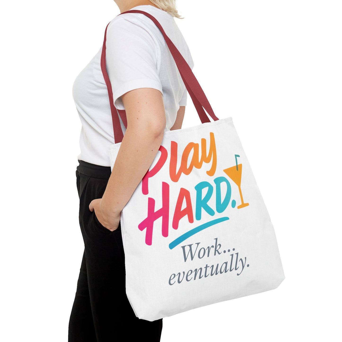 Play Hard Tote Bag - Fun, Stylish, Tote for Work & Play, Summer, Gift, Beach Bag, Everyday Carry, Beach Weekender Bag, large canvas bag