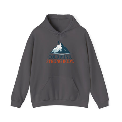 Men's Heavy Blend™ Hooded Sweatshirt, Cold Mind Strong Body Sweatshirt, Nordic Mountain Minimalist Pullover