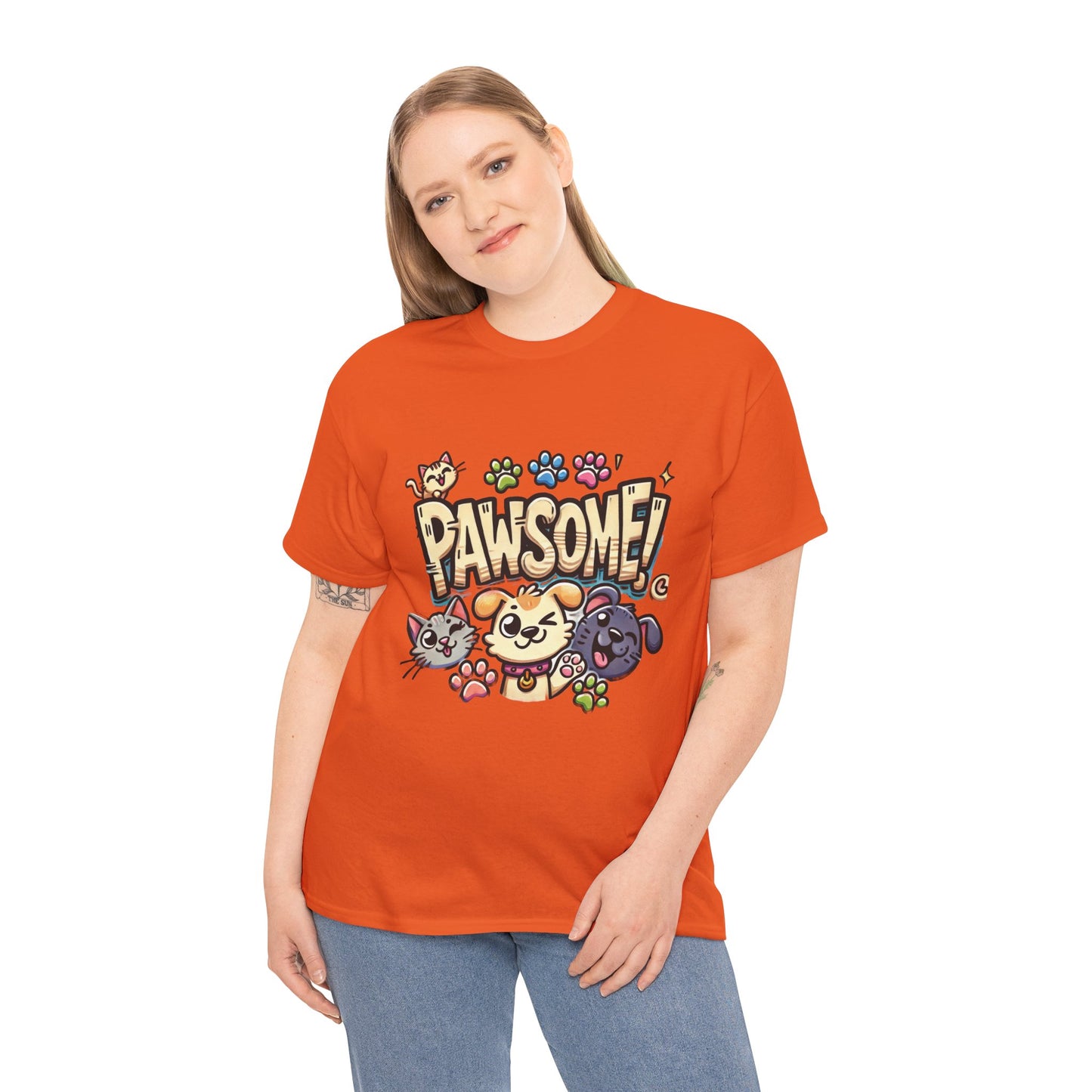 Pawsome Pets Unisex Heavy Cotton Tee, for Pet Lovers, Animal Enthusiasts, Gift for Animal Lovers, Cute Pet Shirt, Fun Animal Tee