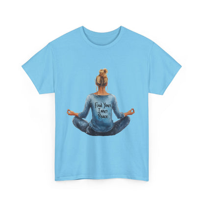Find Your Inner Peace Unisex Heavy Cotton Tee, Motivational Shirt, Meditation Apparel, Relaxation Gift, Casual Wear, Mindfulness Tee