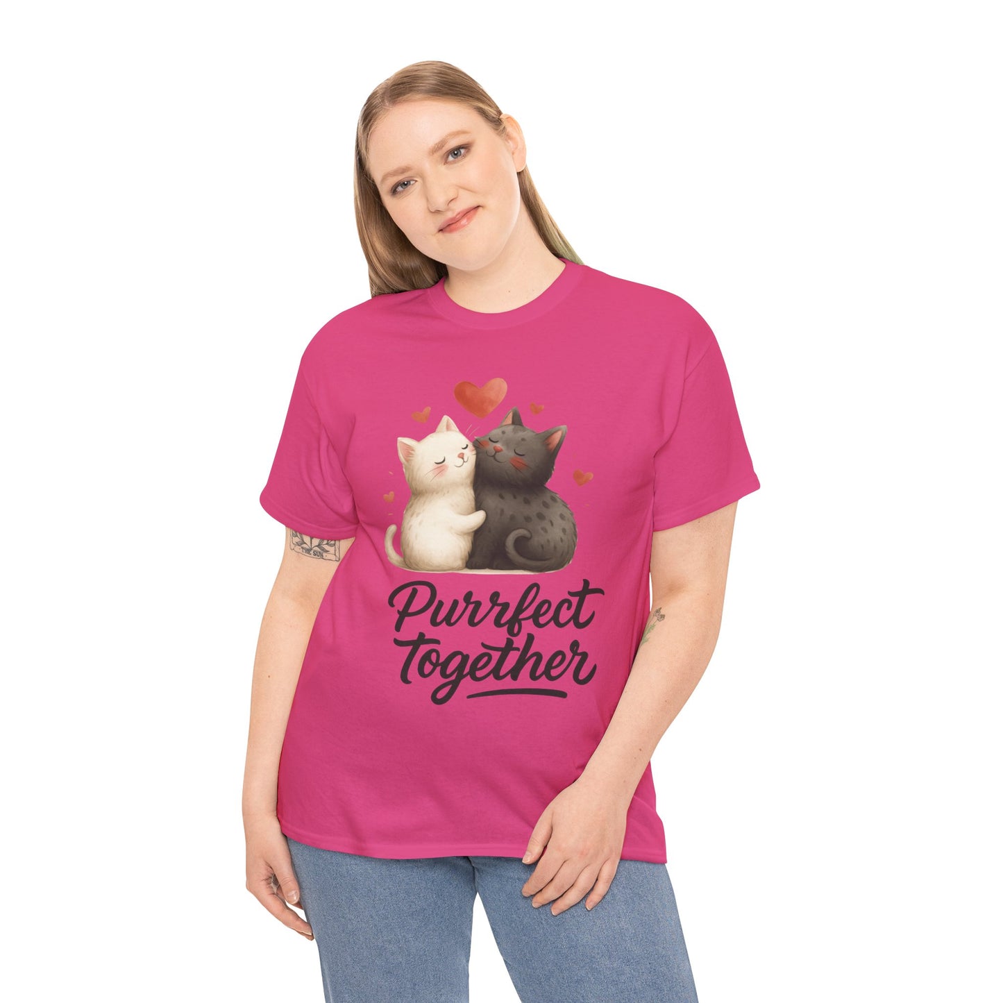 Purrfect Together Cat Womens Tee, Cute Cat Lovers Gift, Funny Animal T-Shirt, Womens Cotton Graphic Tee, Perfect for Valentine's Day, Pet [...]