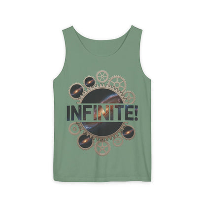 Men's INFINITE! Steampunk Space Gears T-Shirt, Cosmic Mechanical Design Tee for Sci-Fi & Engineering Lovers, Workout Shirt