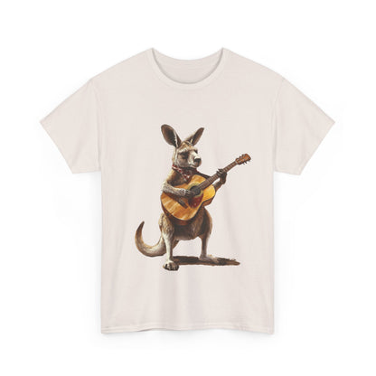 Kangaroo Musician Tee, Fun Graphic Shirt, Unisex Cotton Tee, Gift for Music Lovers, Aussie Music Lover Gift, Guitar Playing Kangaroo T-Shirt