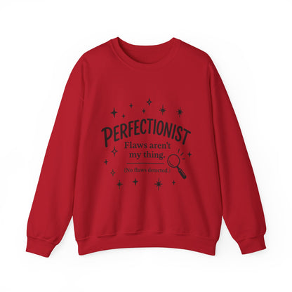 Womens Perfectionist Sweatshirt, Funny Clean Design with Stars, No Flaws Detected Quote Pullover, Minimalist Cozy Gift for Her