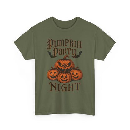 Pumpkin Party Night Men's Halloween T-Shirt, Scary Jack-O-Lantern Pumpkin Graphic Tee for Him