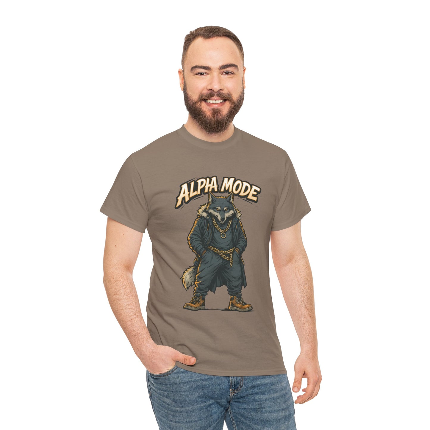 Alpha Mode Wolf Shirt, Mens Streetwear Graphic Tee, Hip Hop Wolf T-Shirt, Alpha Male Power Shirt, Cool Urban Wolf Gift, Trendy Summer Shirt