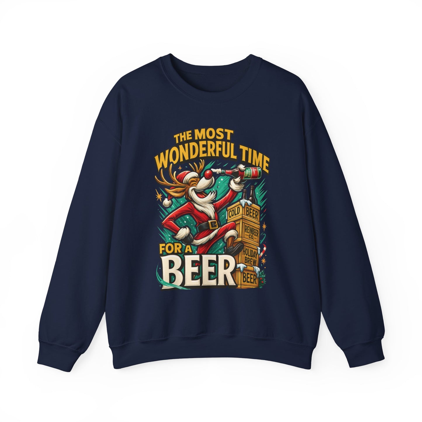 Funny Christmas Beer Sweatshirt, The Most Wonderful Time for a Beer