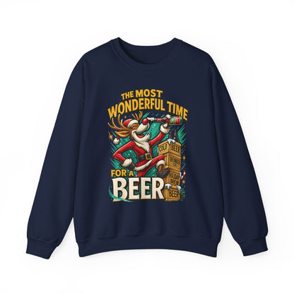 Funny Christmas Beer Sweatshirt, The Most Wonderful Time for a Beer