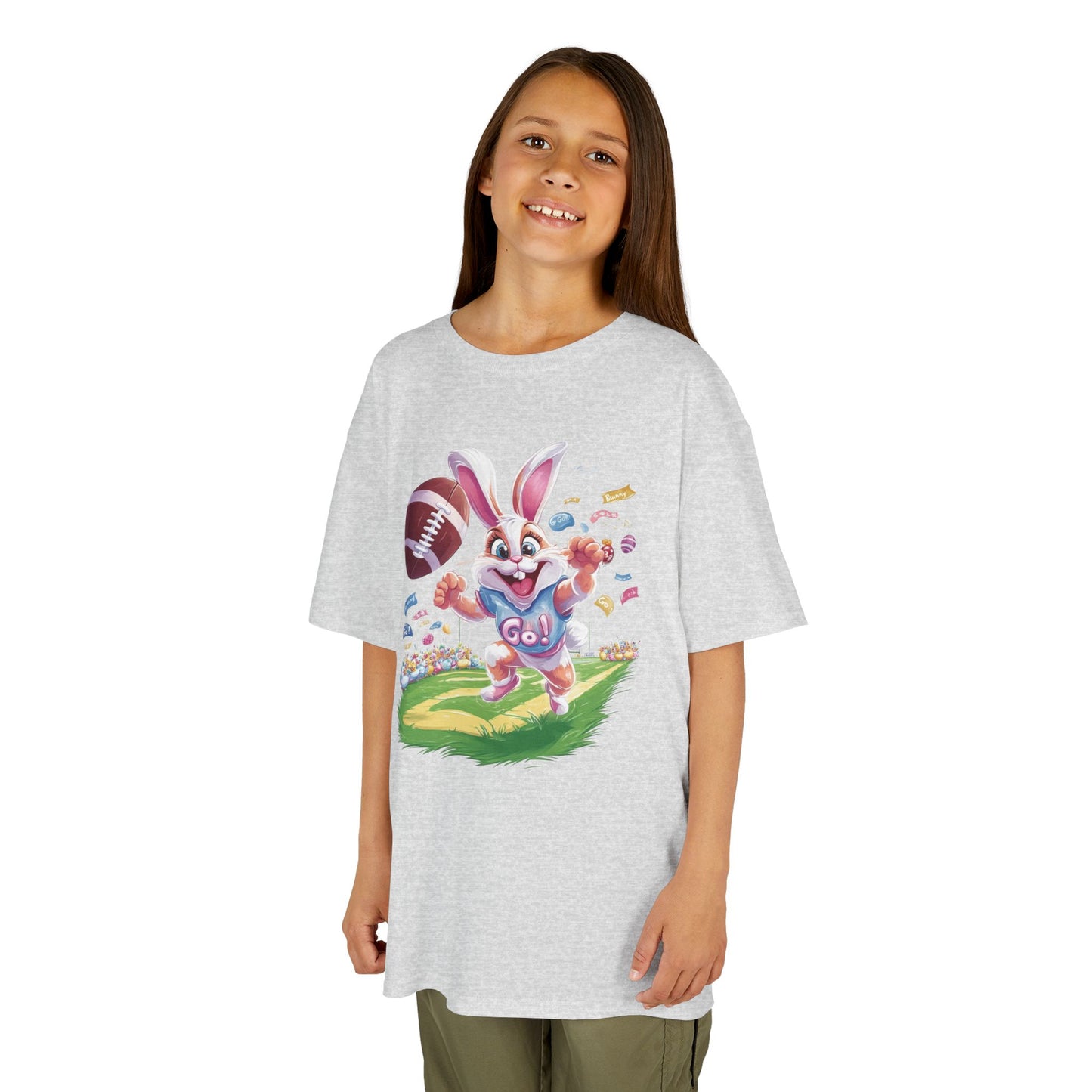 Touchdown Bunny Kids T-Shirt - Cute Easter Football Shirt for Kids, Fun Spring Outfit, Sports Bunny Tee Gift for Little Athletes Easter Gift