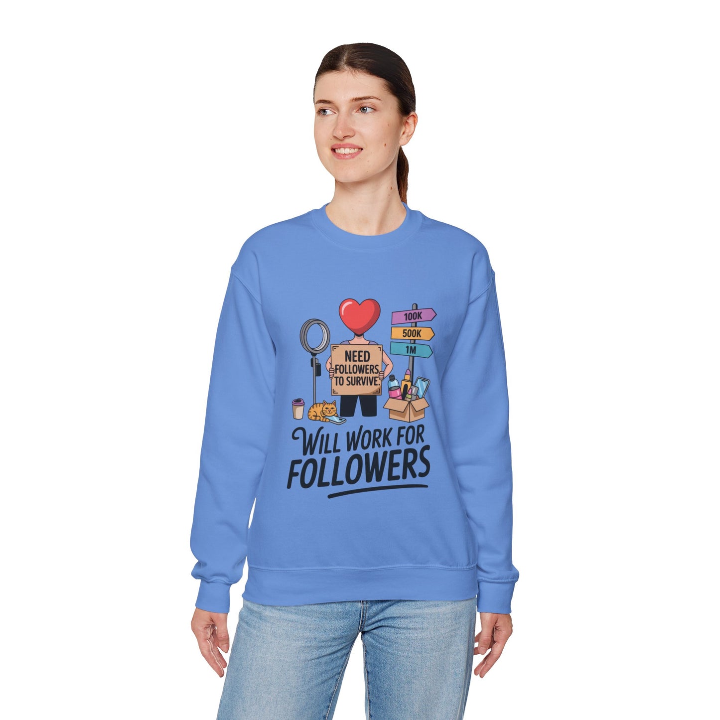 Funny Influencer Womens Sweatshirt, Social Media Sweatshirt, Humor Gifts, Crewneck for Influencers, Casual Wear, Womens Cozy Meme Top