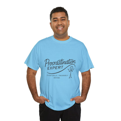 Procrastination Expert Men's Tee, Funny Shirt for Slackers, Gift for Students, Men's Comfortable Casual Wear, Laughs for Every Occasion