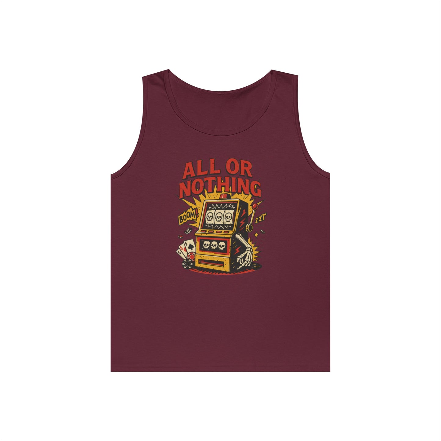 Retro Casino Vibes Tank Top, All or Nothing Design, Gift for Gamers,  Poker Lover Gift, Gaming Apparel, Slot Machine Graphic