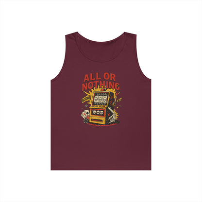 Retro Casino Vibes Tank Top, All or Nothing Design, Gift for Gamers,  Poker Lover Gift, Gaming Apparel, Slot Machine Graphic